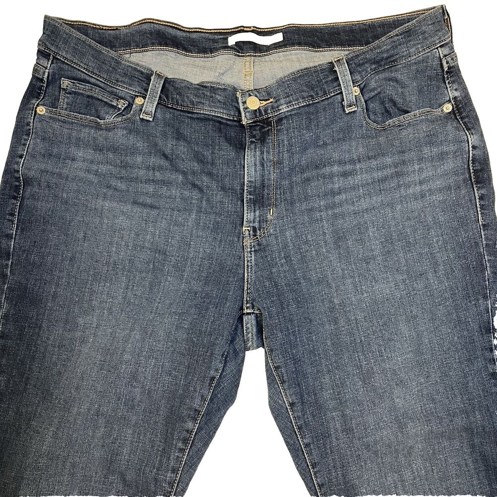 Levis Classic Boot Cut Jeans Womens 20W Dark Wash Blue Stretch Denim Mid Rise